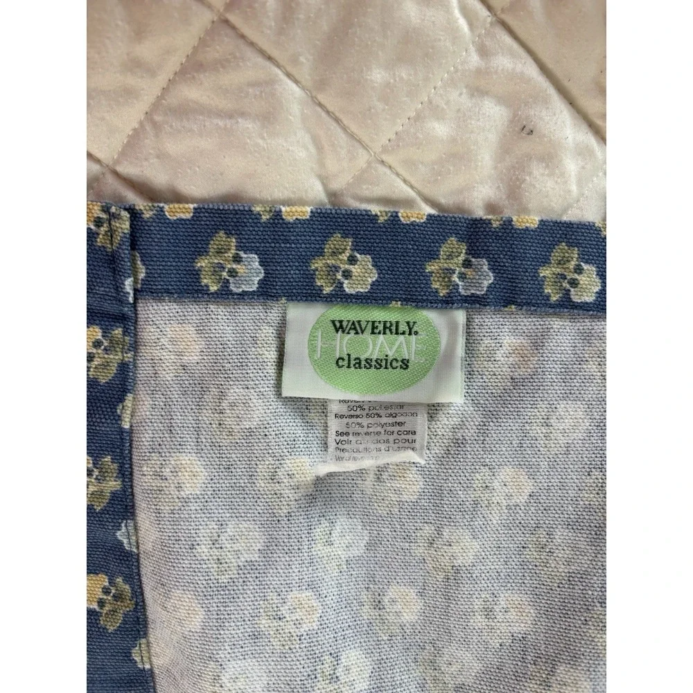 Waverly Valance Coventry Hill Chambray Blue Floral Swag Double Layer (1) Valance